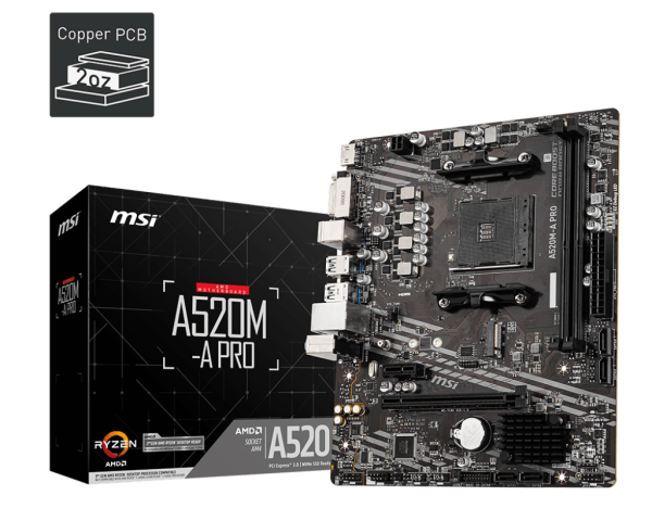 MSI A520M-A PRO AM4 M-ATX Motherboard